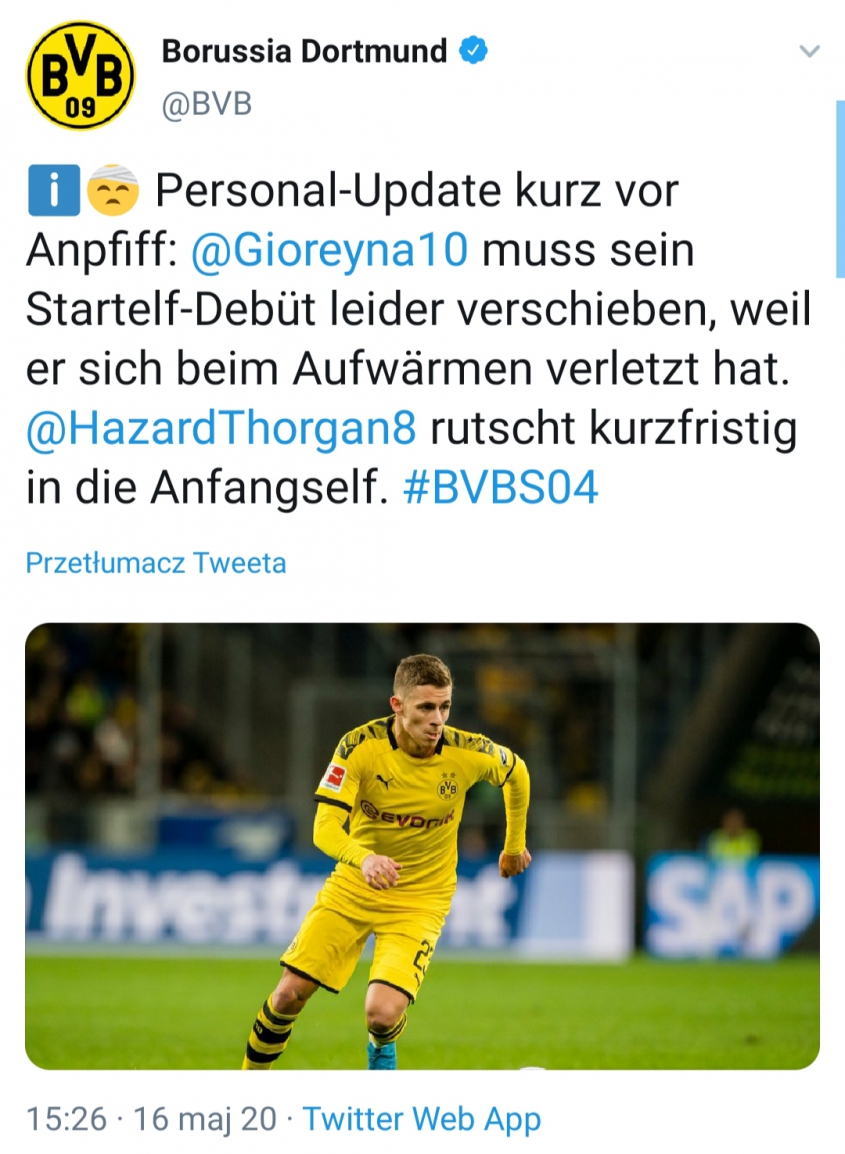 KONTUZJA na rozgrzewce w BVB! Giovanni Reyna jednak nie zagra